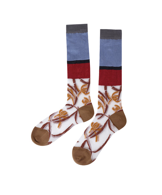 Tigertail Orchid-jacquard Stretch-nylon Socks