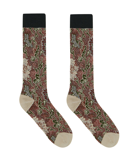 Electronic Oriental Floral-jacquard Socks
