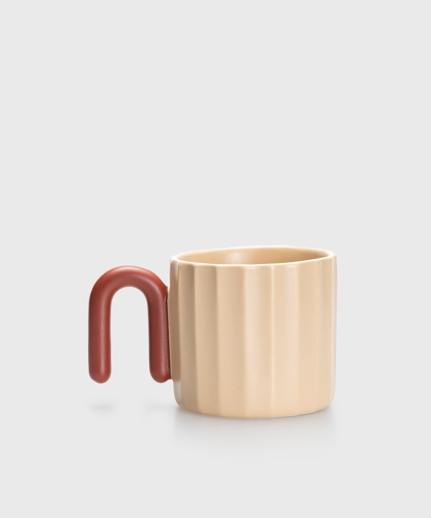 HOME Striped-pattern U-shaped Handle Porcelain Cup