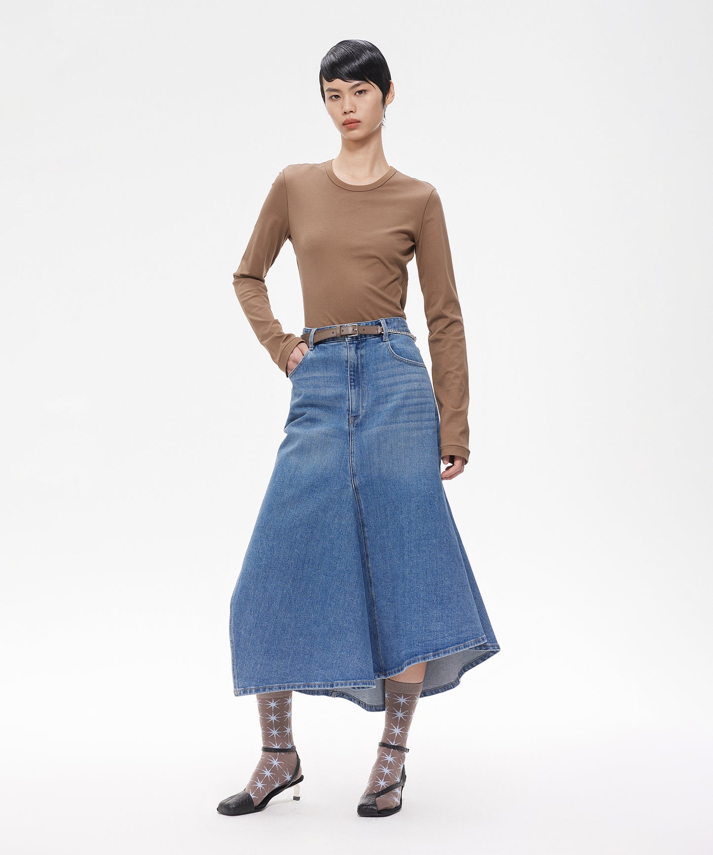 Split-toe Enlarge Octagram Cotton-blend Stretch Socks