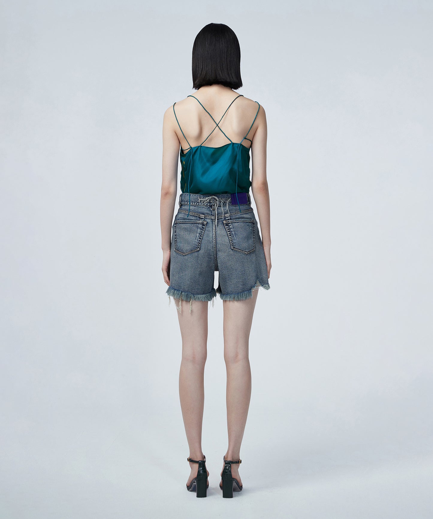 Geometric Wave Silk Cami Top