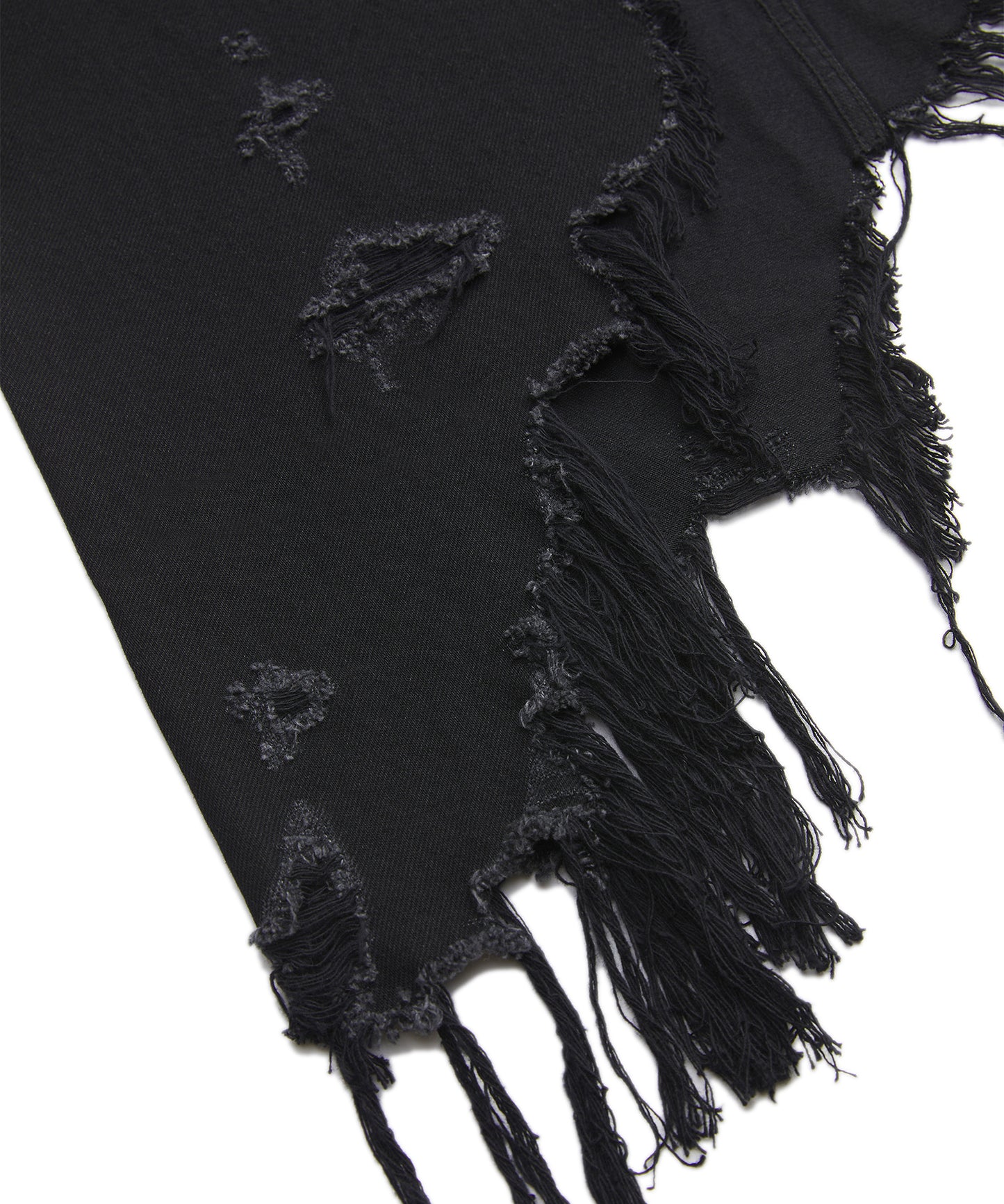 Asymmetric Ripped Denim Skirt