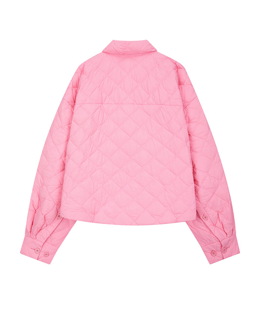 Diamond-quilted Cropped Jacket