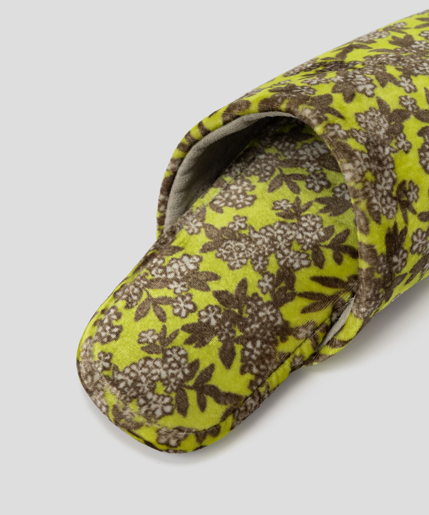 HOME Floral-pattern Velvet Square-toe Slippers