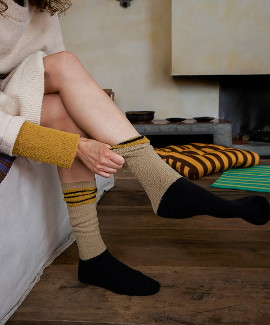 HOME Chenille Striped Room Socks