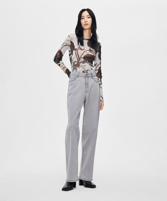 High-rise Stretch Straight-leg Jeans