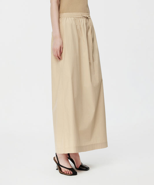 Elasticated-waist I-line Maxi Skirt
