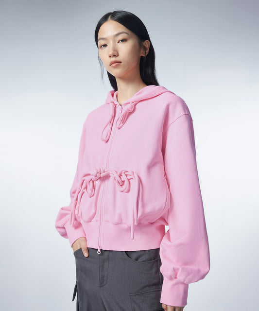 Unique Corded Zip-up Hoodie