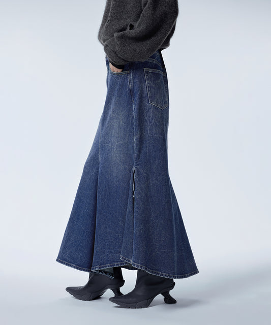 Asymmetrical Mermaid Denim Skirt