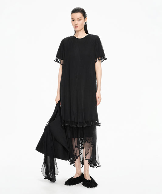 Ruffled Sheer Dress