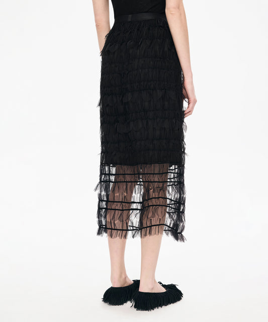 Petal Cutout Tulle Skirt