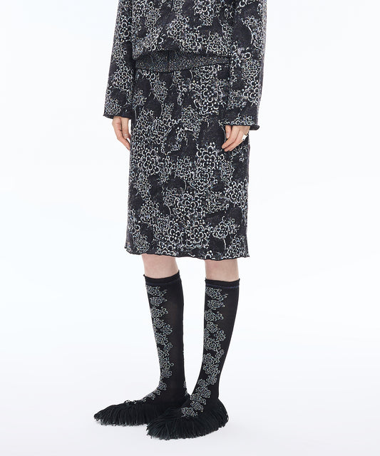 Osmanthus Jacquard Knit Skirt