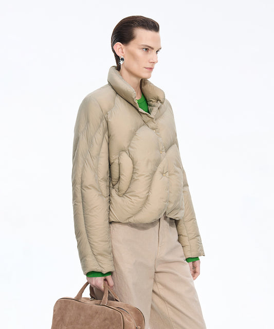 Curved Quilted Down Jacket