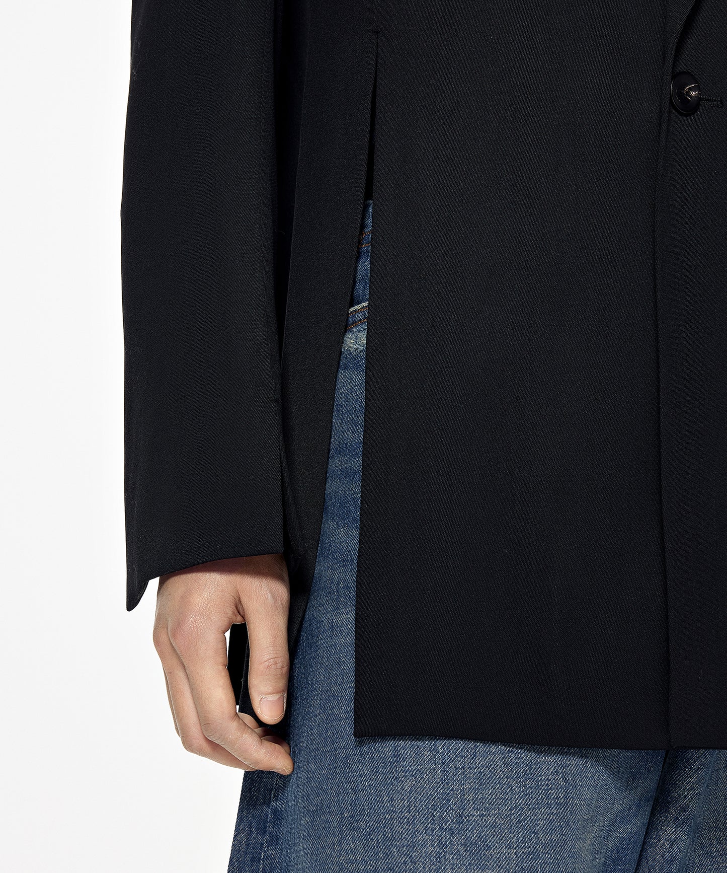 Stylish Slit Wool-blend Jacket