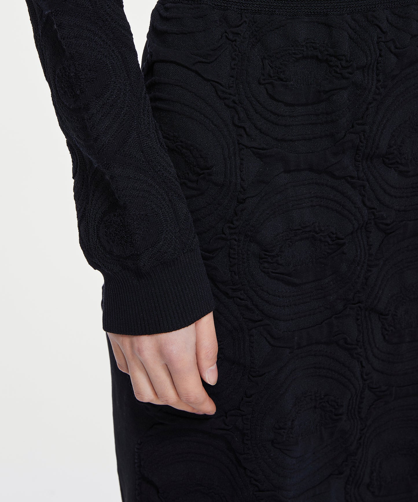 Eye-catching Matelasse Onion-graphic Cotton-blend Cardigan