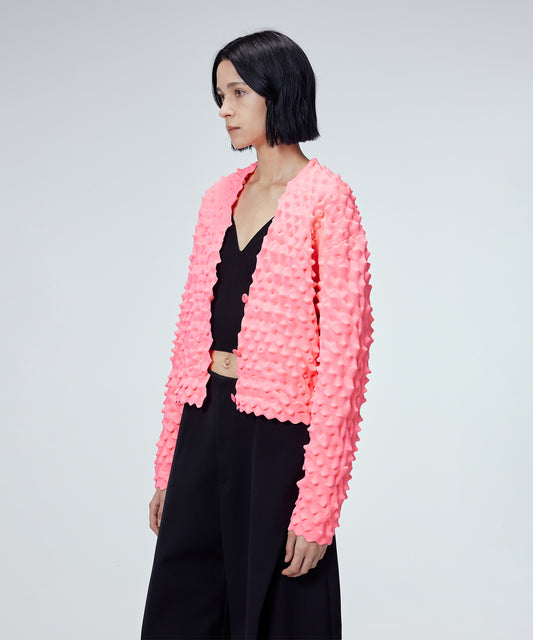 Micro 3D Polyester Cardigan