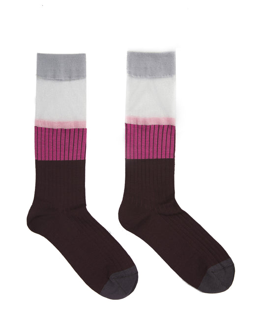 Color-block Sheer Socks