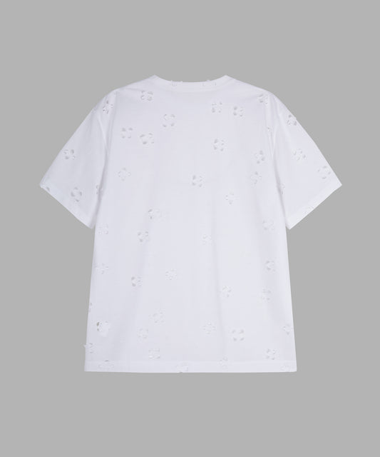 Laser-cut Floral Hollow T-Shirt