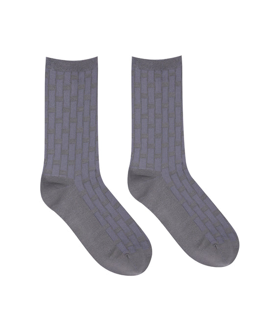 Asymmetrical Checkered Jacquard Socks