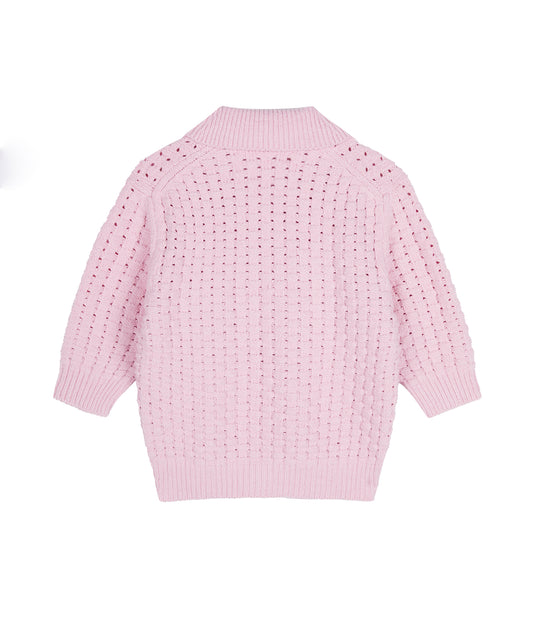 Vintage Checkered Polo-collar Cardigan