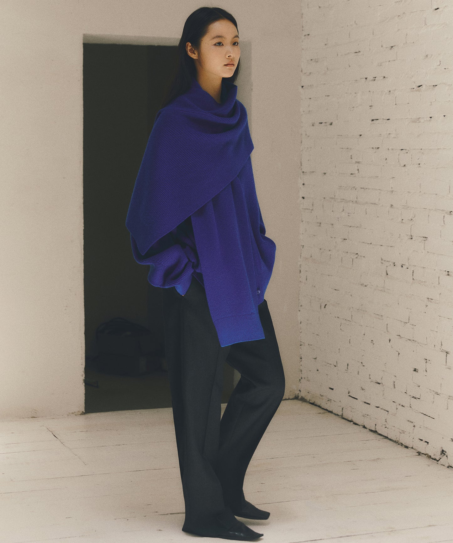 Scarf Design Knit Cardigan