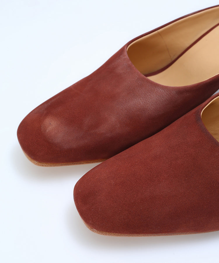 Round Square-toe Suede Mules