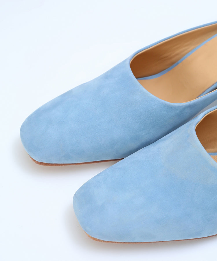 Round Square-toe Suede Mules