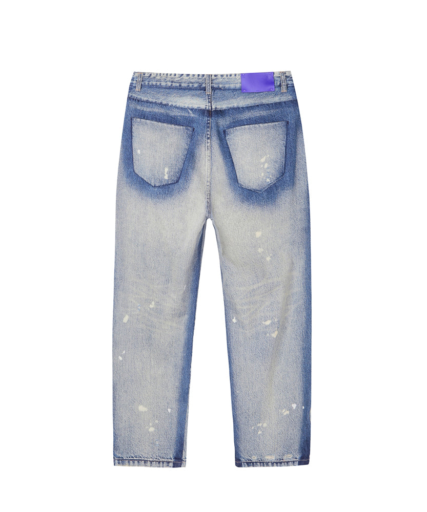 Paint Splatter Straight-leg Jeans