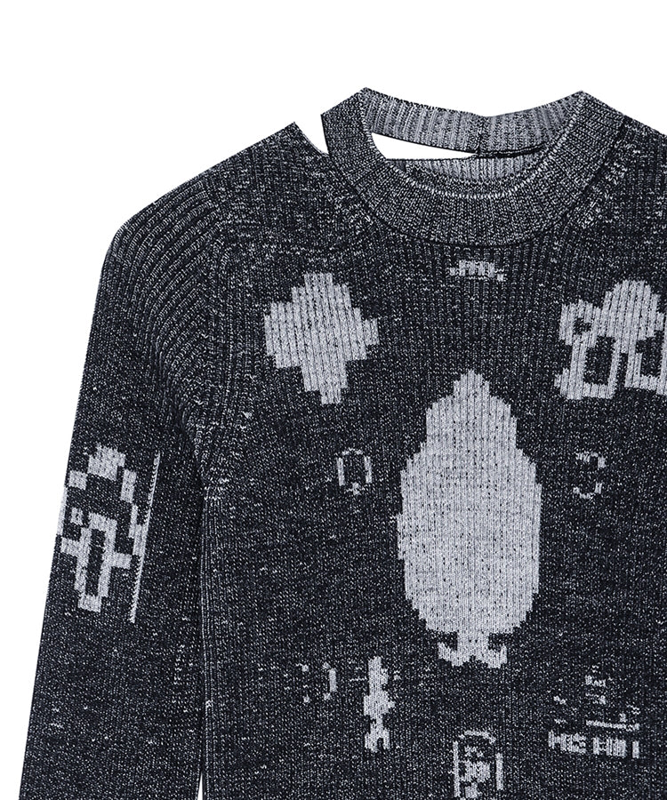 Game Motif Jacquard Sweater