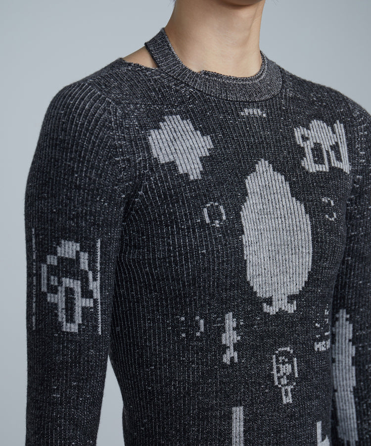 Game Motif Jacquard Sweater