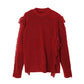 Fringed Crew-neck Wool-blend Sweater
