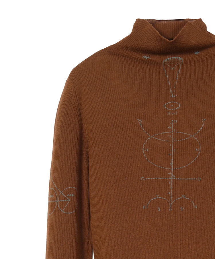 Alchemy Jacquard High-neck Ribbed Sweater