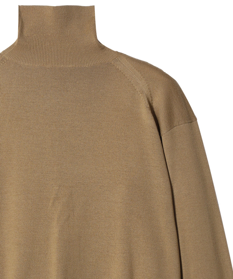 High-neck Loose-fitting Wool Sweater