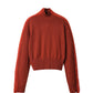 Fleece-detail High-neck Knitted Sweater