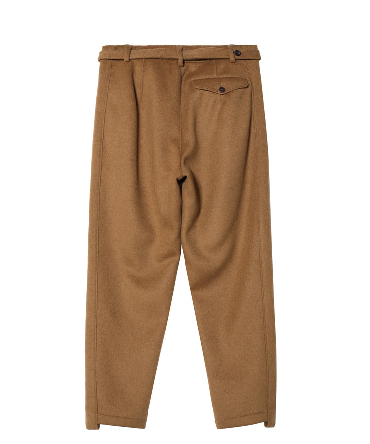 Belted Wool-blend Tapered Pants