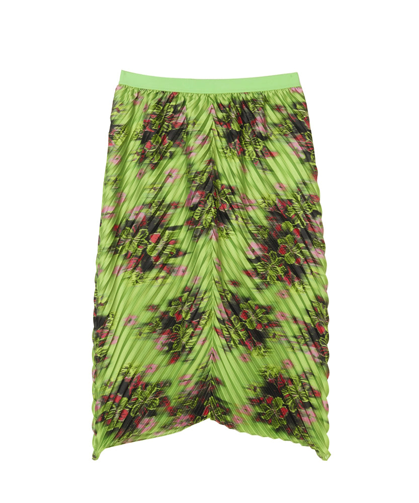 Light and Shadow Flower Technical-pleated Skirt