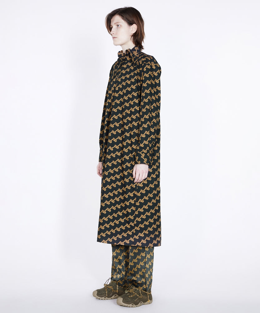 Knotted -pattern Point-collar Cotton Dress