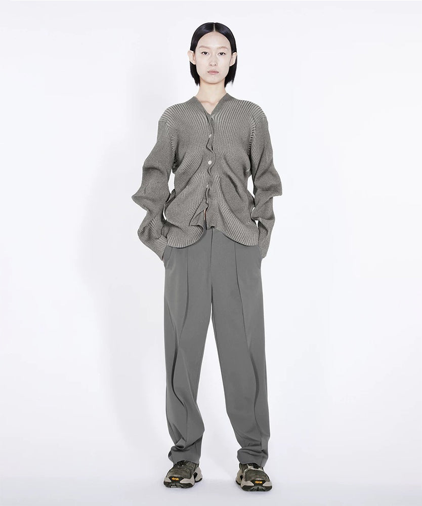 3D Structured Wool-blend Trousers