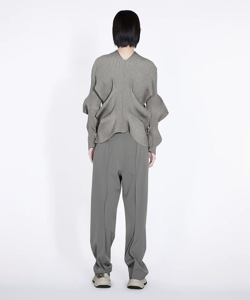 3D Structured Wool-blend Trousers