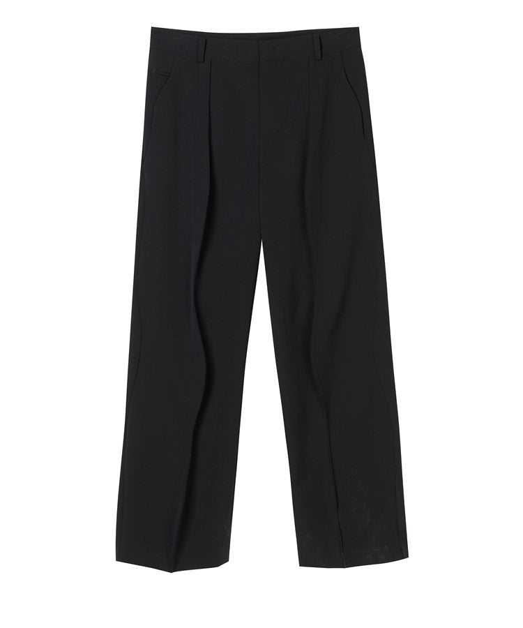 3D Structured Wool-blend Trousers