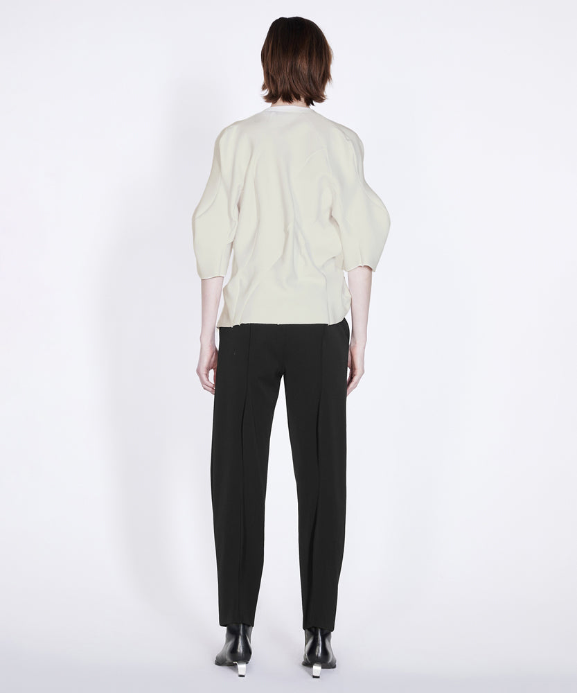 3D Structured Wool-blend Trousers