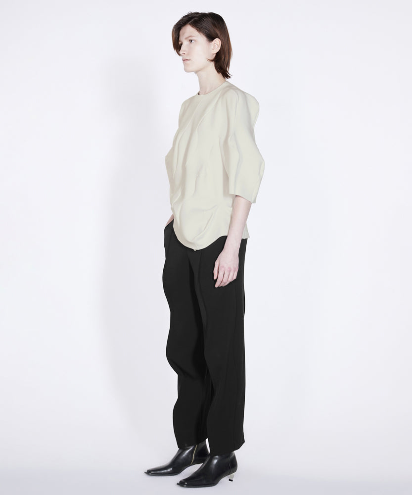 3D Structured Wool-blend Trousers