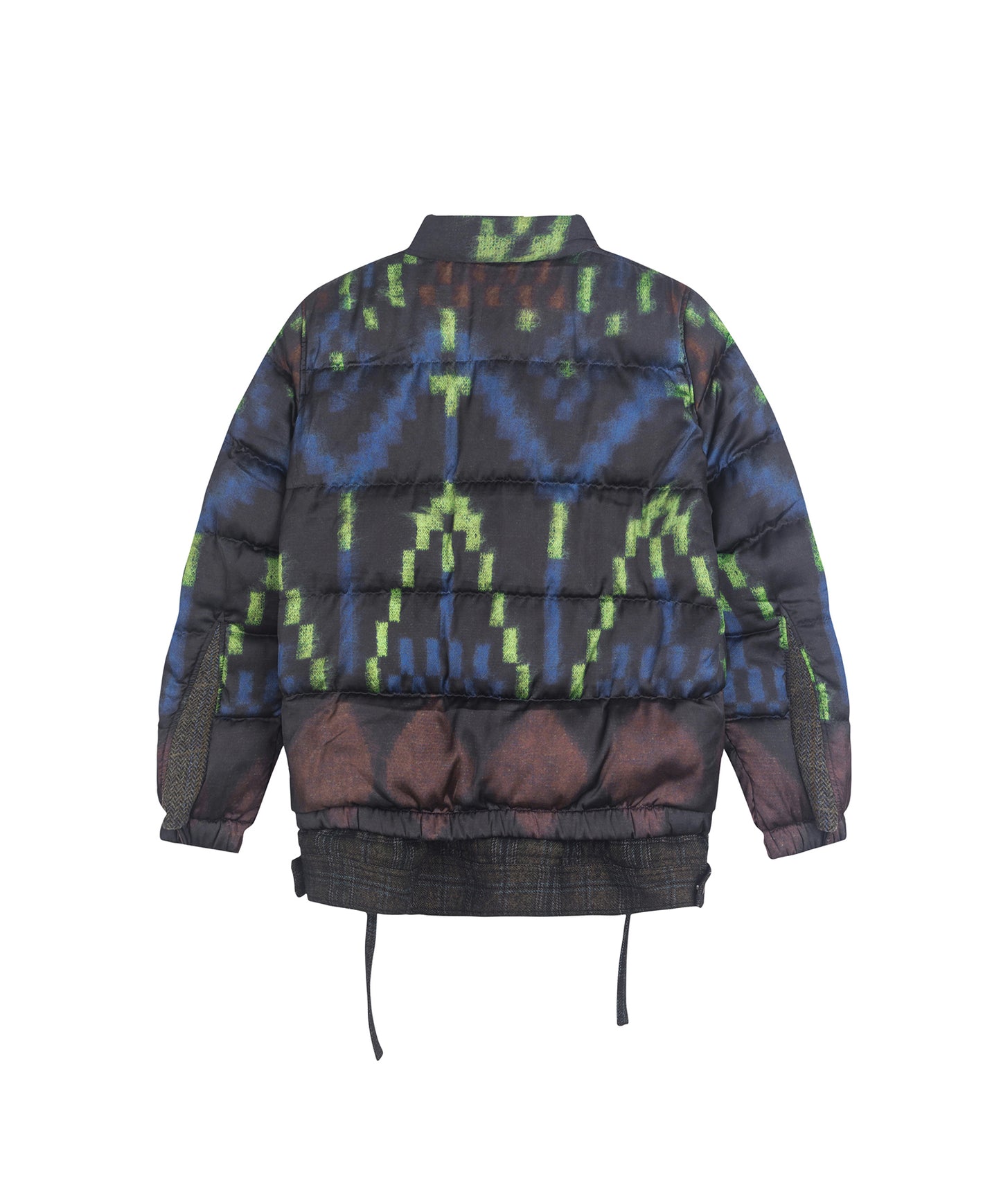 Fake Two-piece Geometric-print Down Jacket