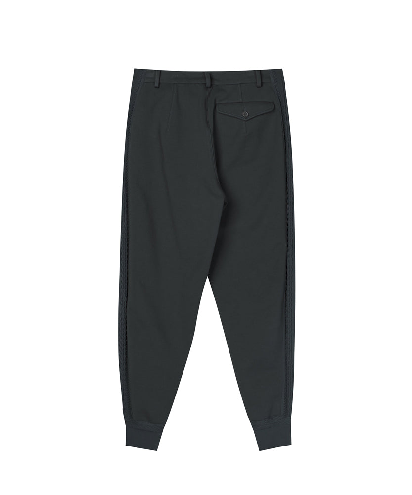 Knotted Webbing Stretch-cotton Track Pants