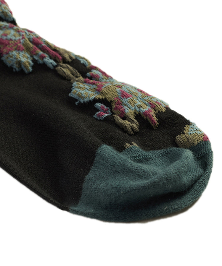Flower Intarsia Stretch-cotton Socks