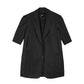 Single-breasted Short-sleeve Wool-blend Blazer