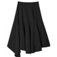 Asymmetric Hem Stretch-nylon Midi Skirt
