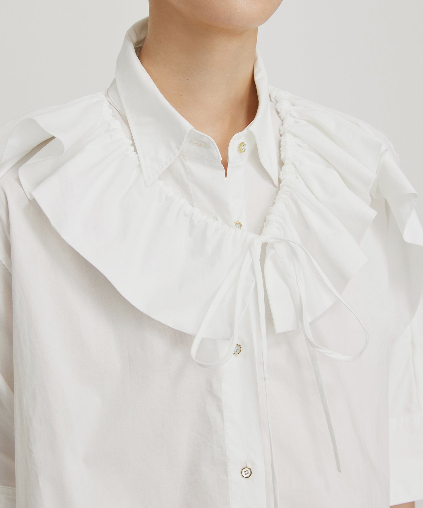 Patchwork and Webbing Stretch-cotton Shirt