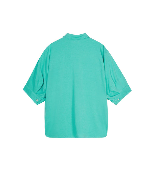 Loose-fit Half-placket Cotton-jersey Top