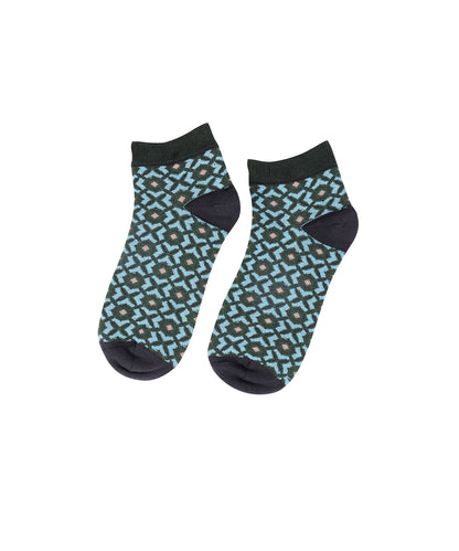 Floral-jacquard Cotton-blend Ankle Socks